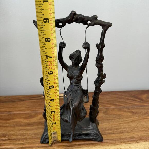 Vintage Cast Iron Swinging Lady Figurine after Auguste Moreau - Picture 4 of 9